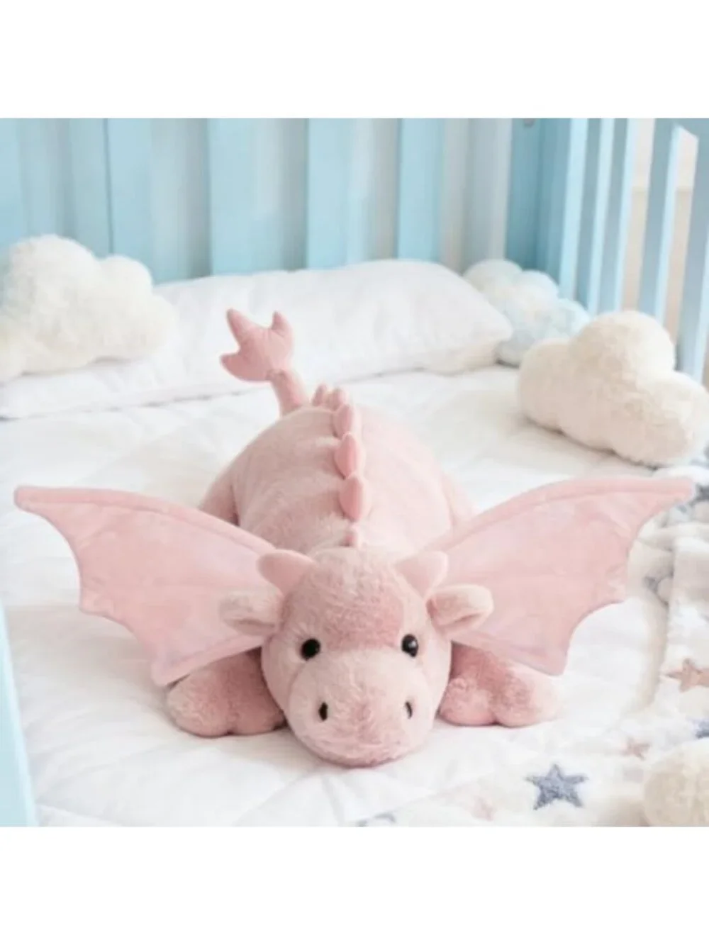 Cute 36in Pink Dragon Plush Toy - Giant Soft Pterosaur Pillow, Cuddly Gift